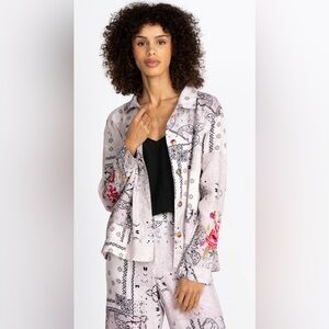 Johnny Was Linen Ashton Bandana Worker Jacket